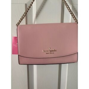 Kate Spade NY Chalk Pink Saffiano Leather Convertible Crossbody WKR00119 New Tag